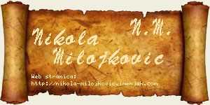 Nikola Milojković vizit kartica